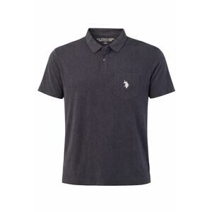 U.S. Polo Assn Black Heather Polo Shirt Men’s Large Stretch Pocket Logo